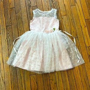 Zunie tutu dress, size 6x, light pick with tutu over and under layer.